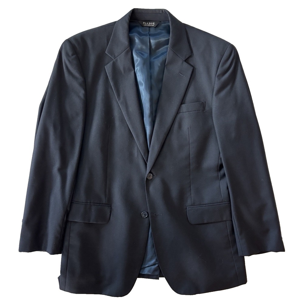 mens black Jos A Bank hopsack wool blazer jacket sport suit coat 40 41 42 R